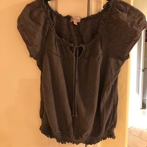 2 Tops for one price Gray and Burgundy